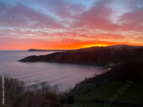 sunrise over the coast in Pembrokeshire