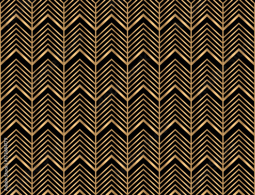 Gold vector geometric pattern. Stylish vector gold geometric pattern. Gold vector geometric monochrome pattern black background