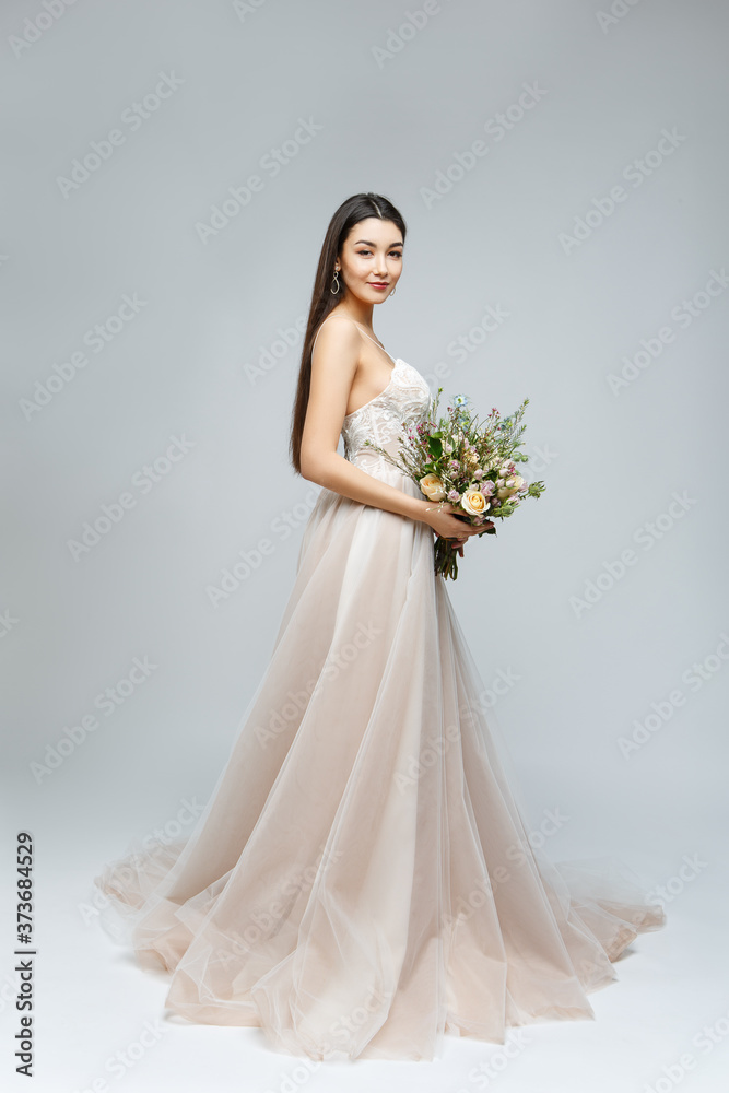 beautiful brunette girl with natural makeup isolated on white beautiful brunette girl with natural makeup isolated on white