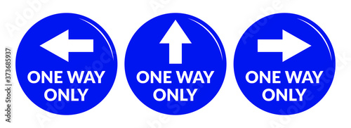 One way marking sticker photo