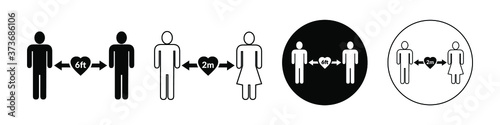 Set of social distancing icon