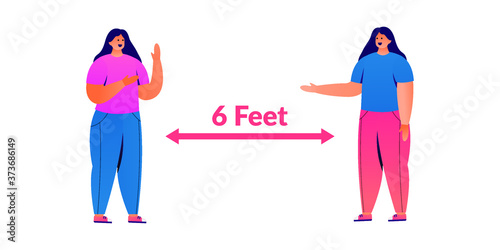 6 feet Social distancing 