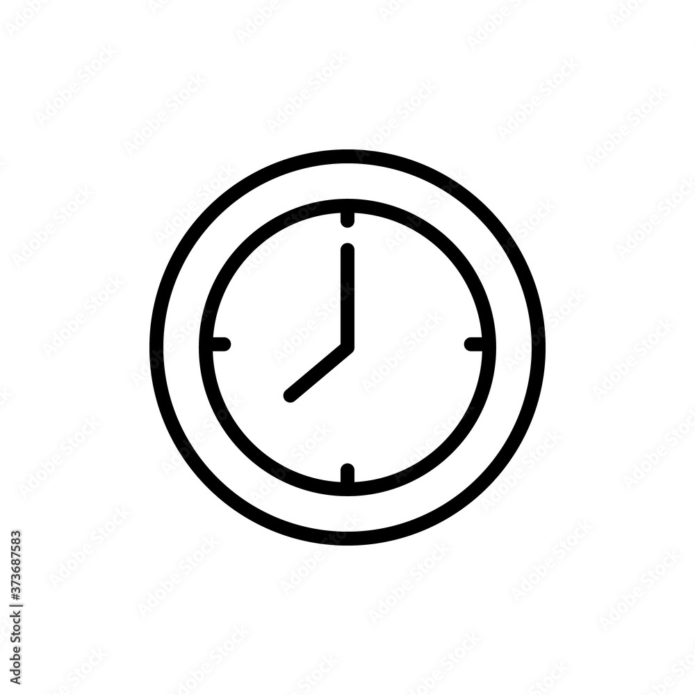Clock time icon. Simple line, outline vector elements of cabinet accessories icons for ui and ux, website or mobile application Clock time icon. Simple line, outline vector elements of cabinet accessories icons for ui and ux, website or mobile application