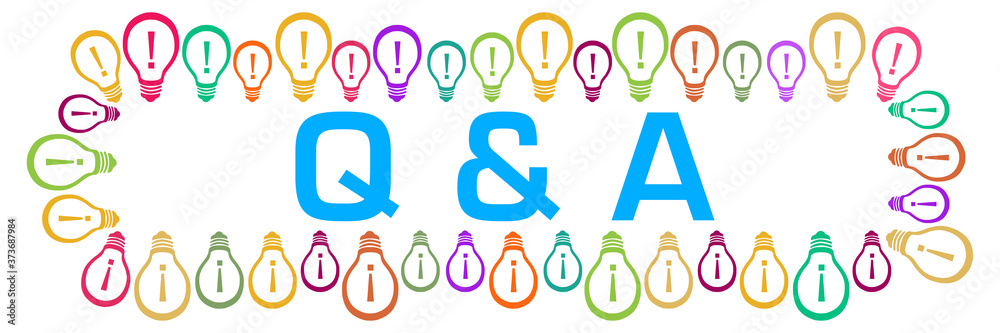 Q And A - Questions And Answers Colorful Bulbs Horizontal With Text Q And A - Questions And Answers Colorful Bulbs Horizontal With Text