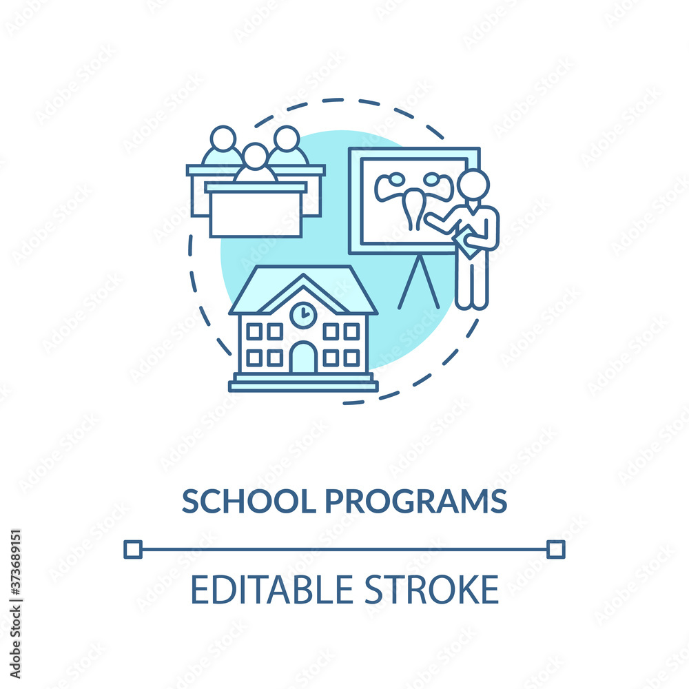 School programs concept icon. Academic sexual education idea thin line illustration. Studying human physiology and sexuality. Biology lesson. Vector isolated outline RGB color drawing. Editable stroke