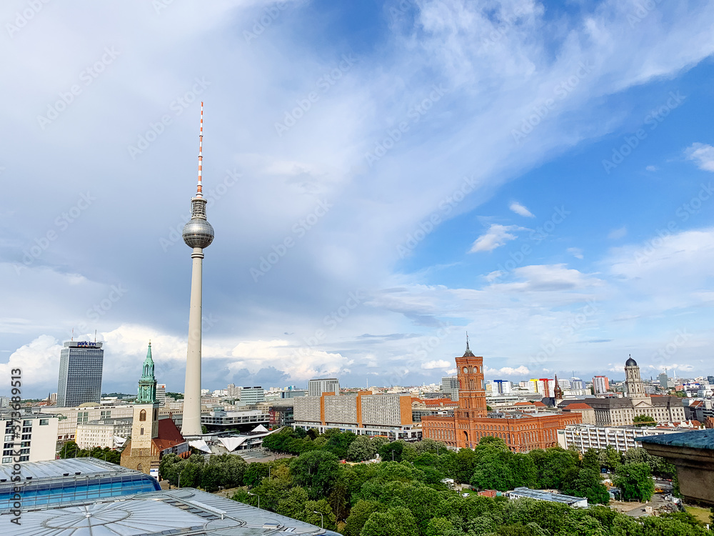 Naklejka premium Skyline aerial view of Berlin city, Germany.
