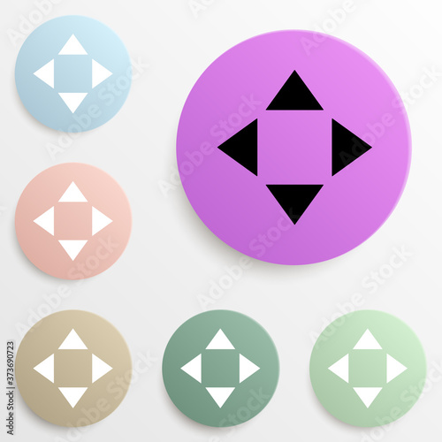 arrows of different directions badge color set. Simple glyph, flat vector of web icons for ui and ux, website or mobile application