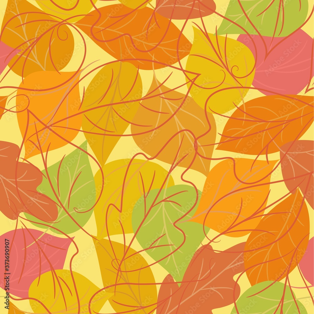 seamless autumn background from leaves