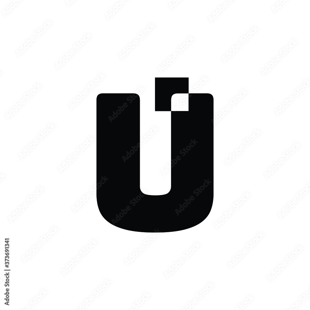 Logo Letter U with pixelate effect style vector design. Logo Letter U with pixelate effect style vector design.