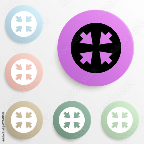 arrows in a circle badge color set. Simple glyph, flat vector of web icons for ui and ux, website or mobile application