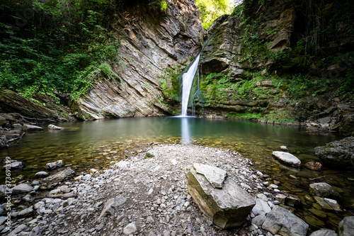 Lovers waterfall in San Fele, Basilicata, Italy
