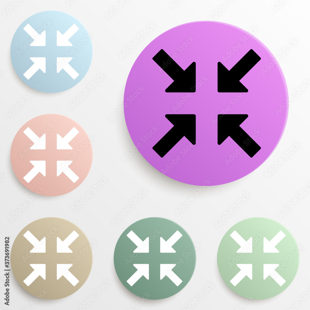 meeting arrows badge color set. Simple glyph, flat vector of web icons for ui and ux, website or mobile application meeting arrows badge color set. Simple glyph, flat vector of web icons for ui and ux, website or mobile application