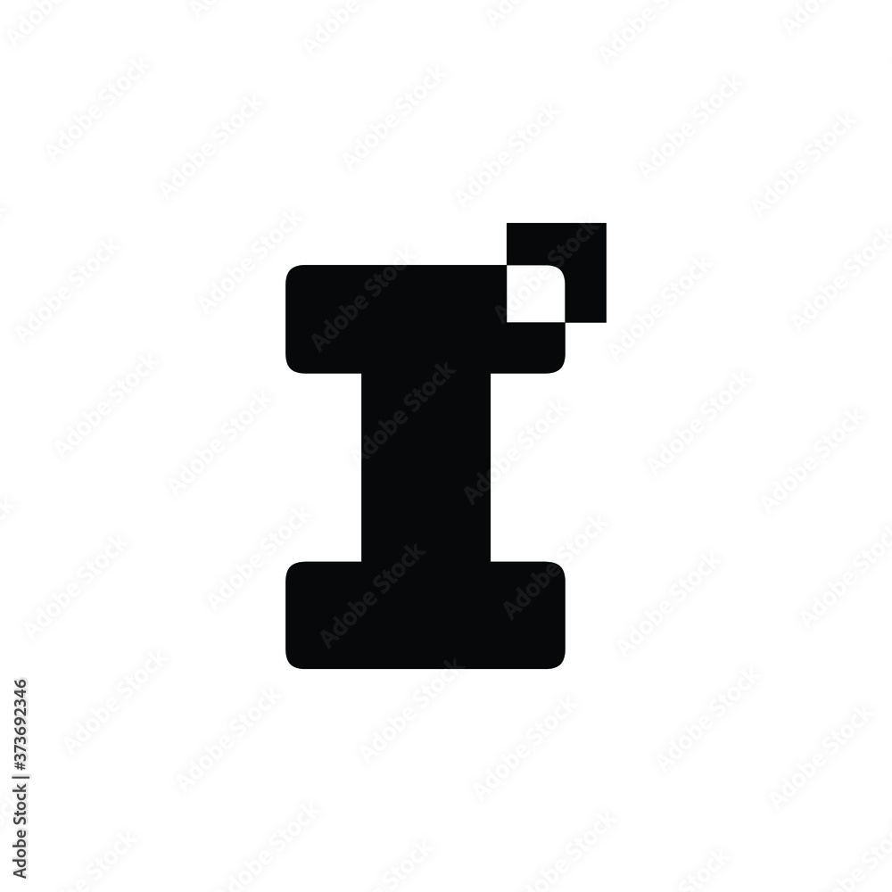 Logo Letter I with pixelate effect style vector design. Logo Letter I with pixelate effect style vector design.