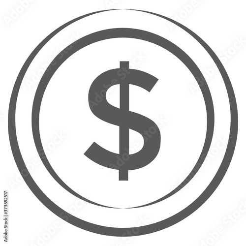 
Coin icon in linear style, dollar coin in editable vector 
