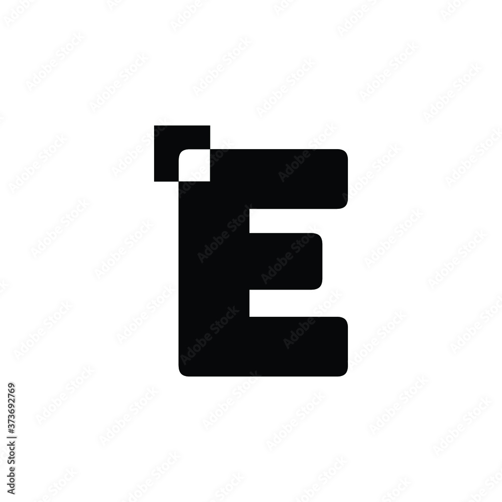 Logo Letter E with pixelate effect style vector design. Logo Letter E with pixelate effect style vector design.