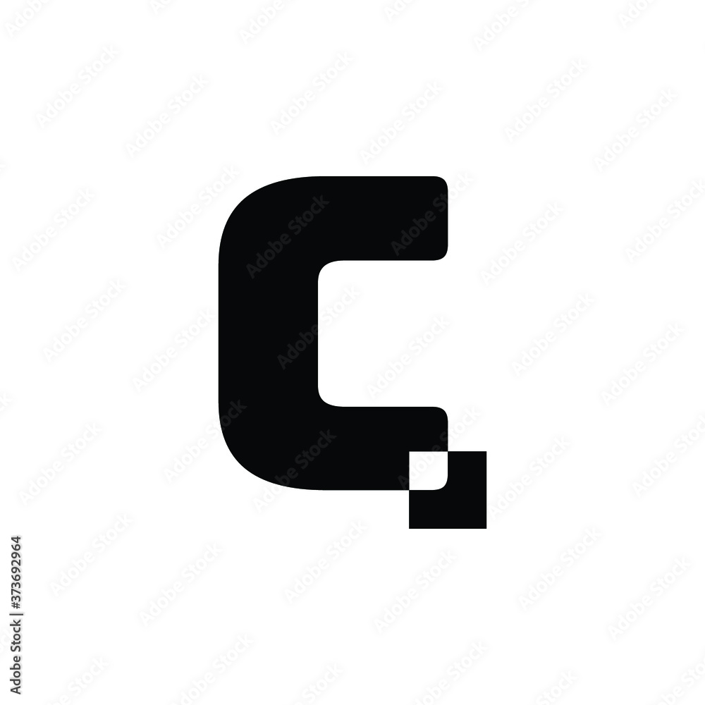 Logo Letter C with pixelate effect style vector design. Logo Letter C with pixelate effect style vector design.