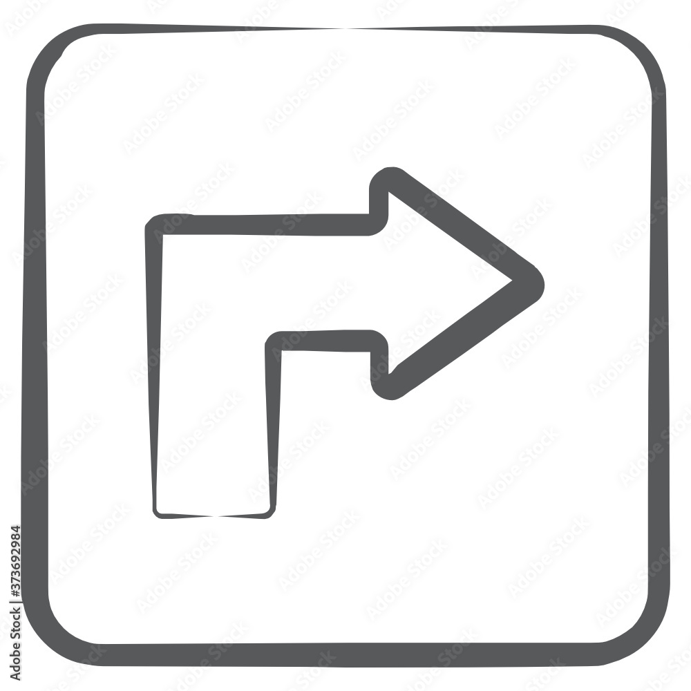 Vector style of turn right concept, direction arrow
Vector style of turn right concept, direction arrow