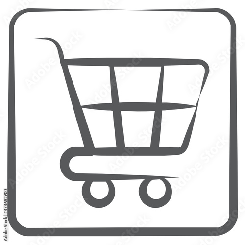 
Shopping trolley on a board, an editable icon of shopping board concept 
