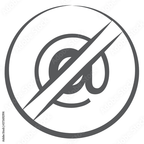 
Spam email icon in editable style, blocked email 
