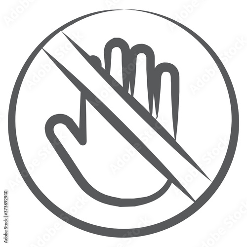 
Cross on hand gesture, stop in modern linear style 
