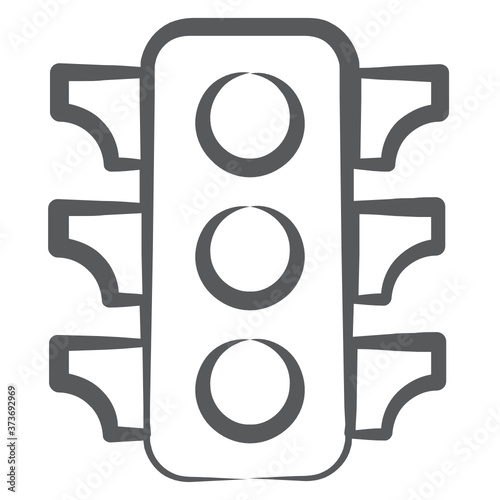 
Traffic signals or traffic lights vector in linear design 
