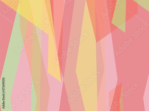 Beautiful of Colorful Art Red, Green, Yellow, Abstract Modern Shape. Image for Background or Wallpaper