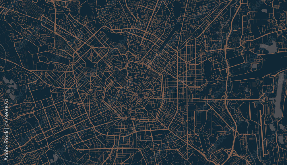 Fototapeta premium Detailed vector map of Milan, Italy