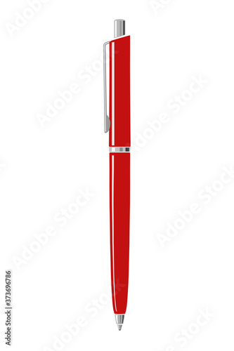 Red vector pen isolated on white background