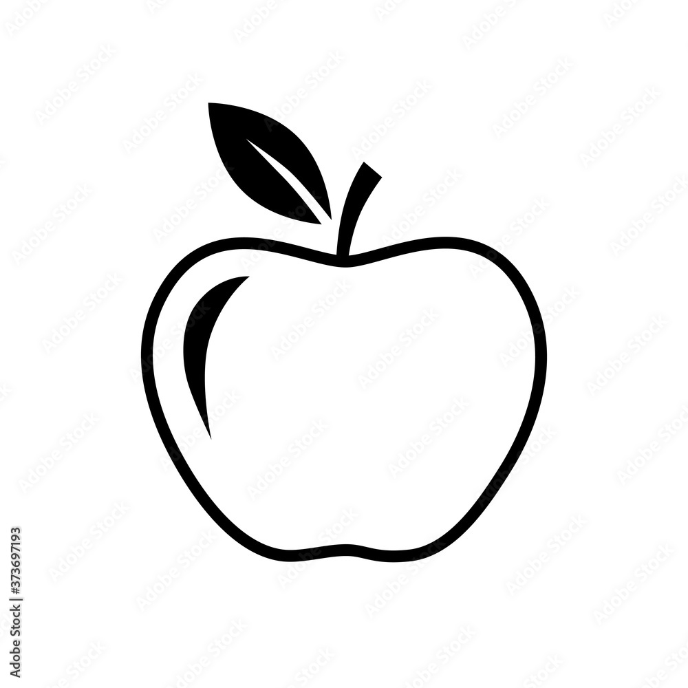 Apple vector icon on white background Apple vector icon on white background