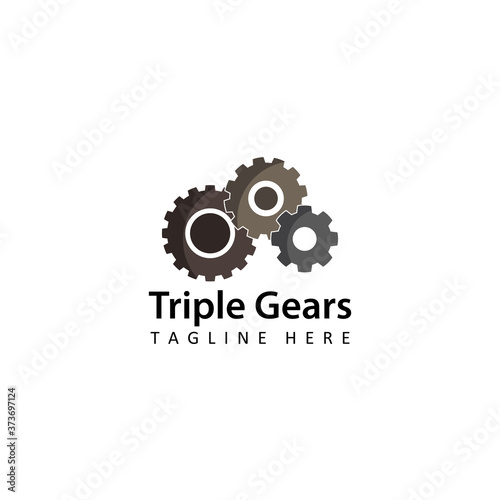 automotive gears logo template design vector