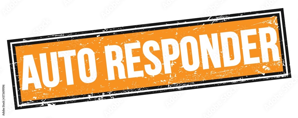Fototapeta premium AUTO RESPONDER text on orange black grungy rectangle stamp.