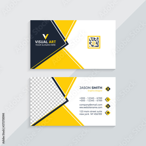 Yellow Business Card With Photo