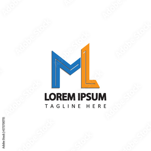 ML initial letter linked design logo vector in isolated white background