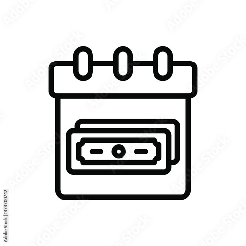 payday (Calendar and Date) icon outline vector. isolated on white background