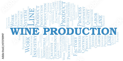 Wine Production word cloud create with text only.