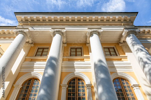 Part of the architectural ensemble of the historical museum-estate Arkhangelskoye. Fine example of the 18th century architecture and park landscaping. Krasnogorsk, Russia