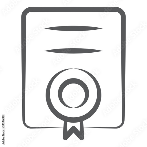 
Hand drawn icon of certificate, degree vector 
