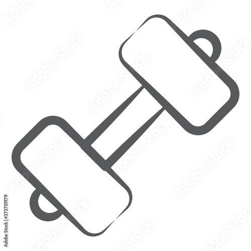 
Dumbbell icon in modern linear style, fitness accessory 
