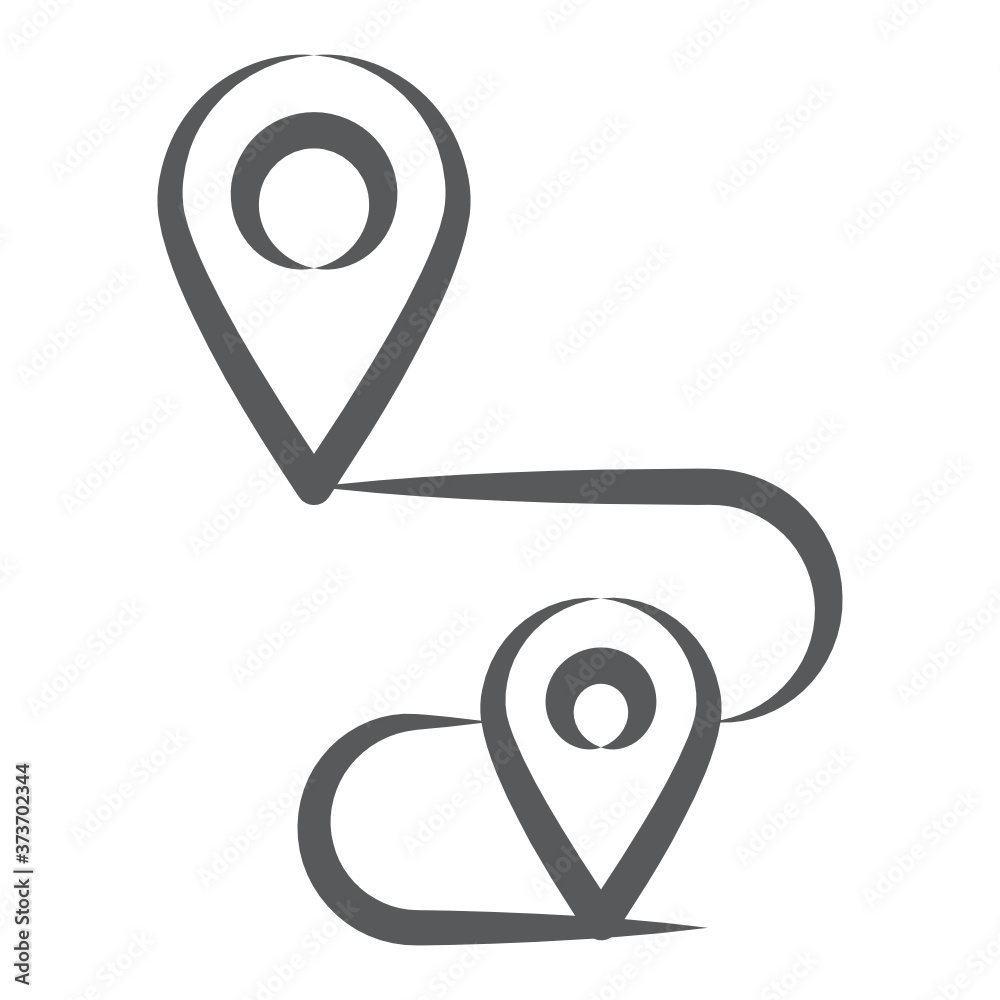 Ene to end connected map pins, route vector
Ene to end connected map pins, route vector