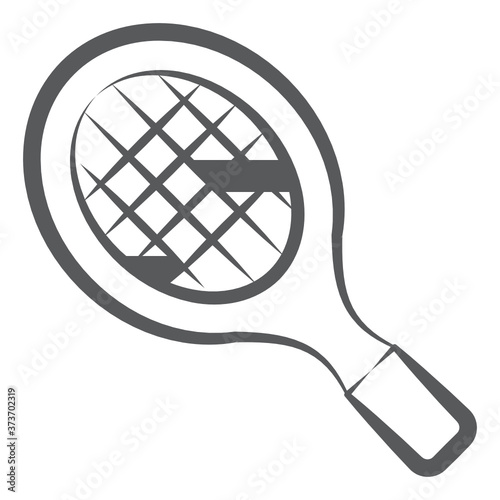 
Racket vector style, editable stroke of olympic game accessory 
