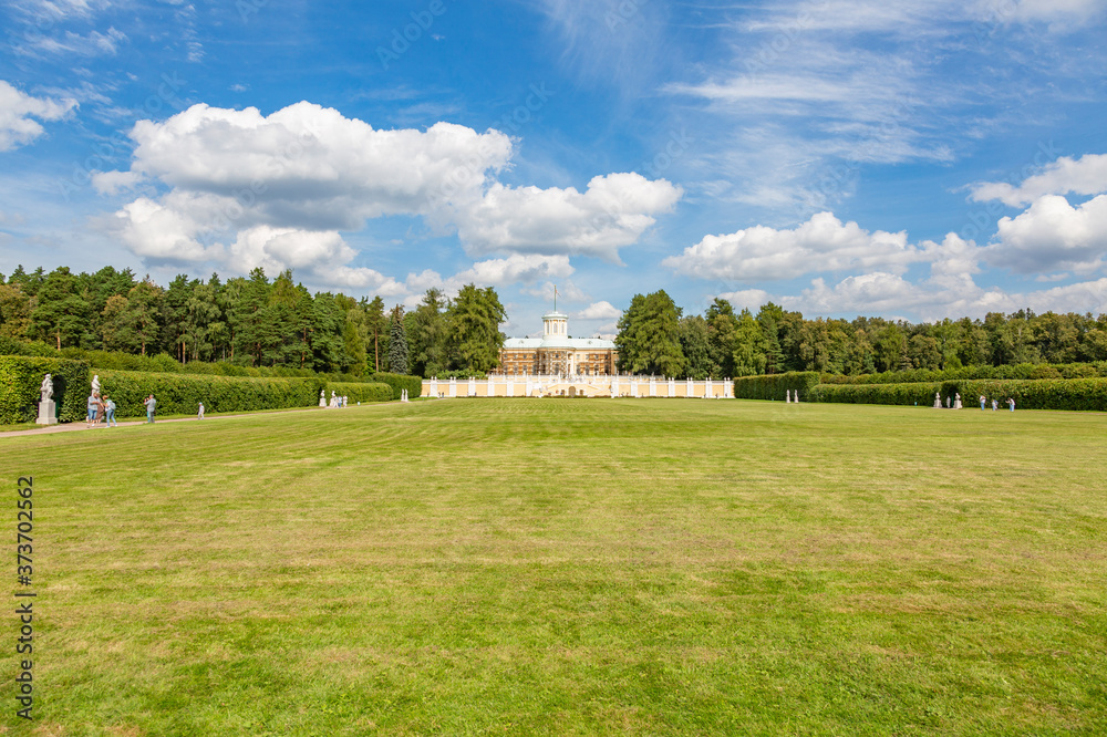 Part of the architectural ensemble of the historical museum-estate Arkhangelskoye. Fine example of the 18th century architecture and park landscaping. Krasnogorsk, Russia