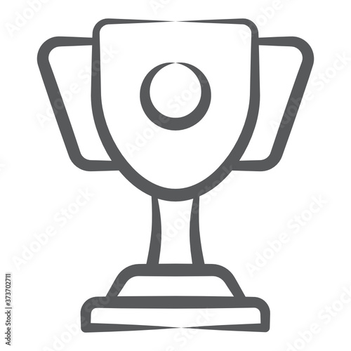 
An icon design of winner trophy, hand drawn vector 
