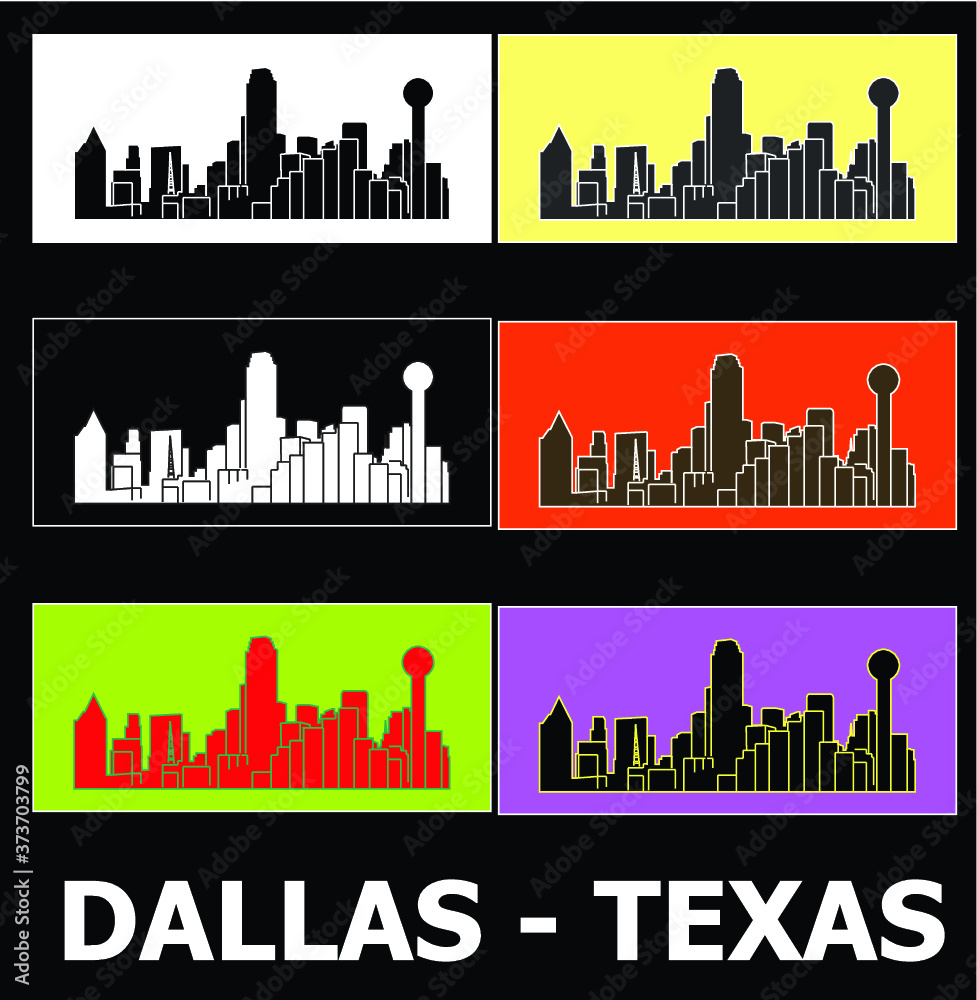 Dallas, Texas city silhouette