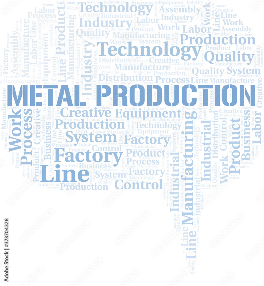 Fototapeta premium Metal Production word cloud create with text only.