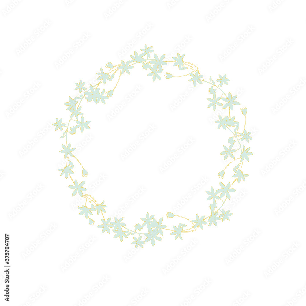 Gentle floral vector wreath isolated on white background. Botanical frame for greeting card,, invitation, wedding design. Gentle floral vector wreath isolated on white background. Botanical frame for greeting card,, invitation, wedding design.
