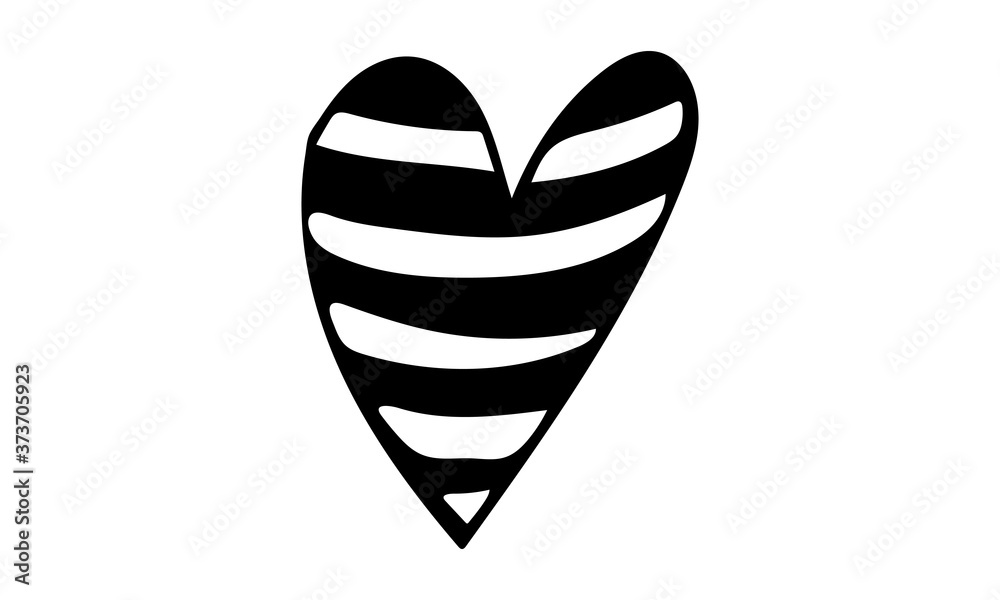 Hand drawn vector hearts illustration isolated on white background. Template for banner, poster or print. Romatic collection Hand drawn vector hearts illustration isolated on white background. Template for banner, poster or print. Romatic collection