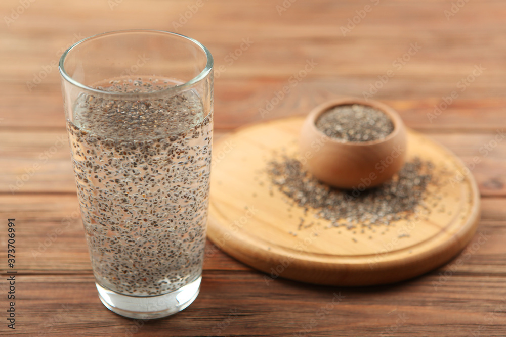 A glass of water with chia seeds. superfood, nutritional supplements, weight loss
A glass of water with chia seeds. superfood, nutritional supplements, weight loss