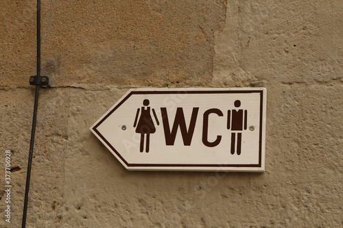 Toilet icons set. Men and women WC signs for restroom. © leomalsam
