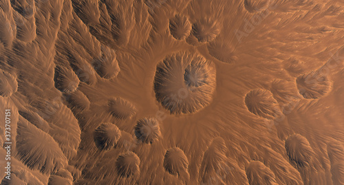 Mars from above with visible Craters. Extremely detailed and realistic high resolution 3d illustration