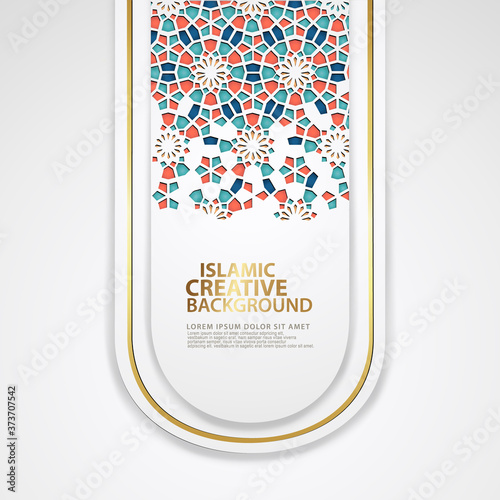 Arabic arabesque design greeting card backgrounds for major Islamic events. vector illustration